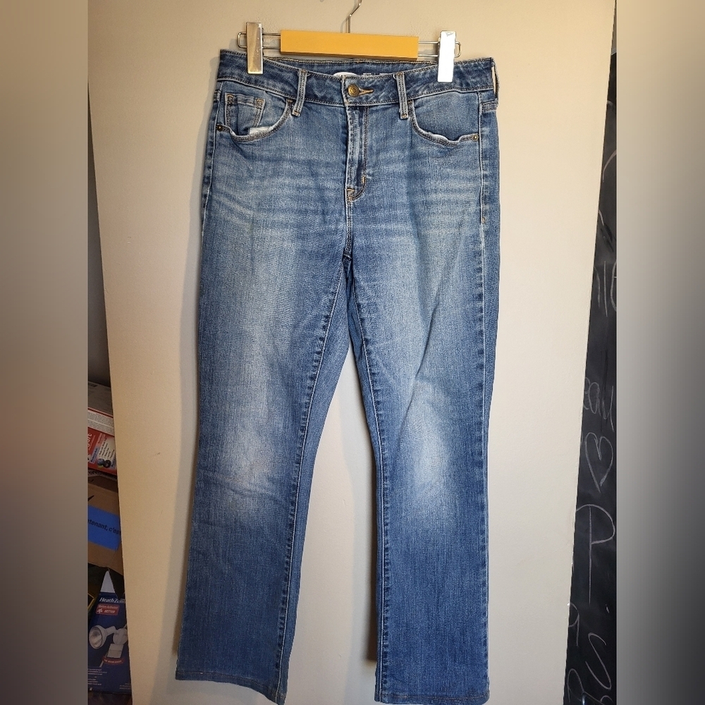 Old Navy Blue Mid Rise Boot Cut Jeans, Size 4 (28) - Picture 2 of 6